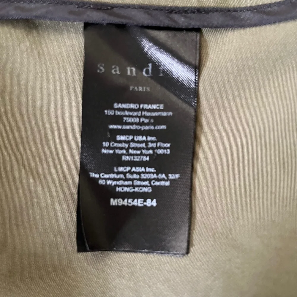 Sandro Paris Olive Green Women's Military Utility Jacket.  Size 2 - Picture 10 of 13